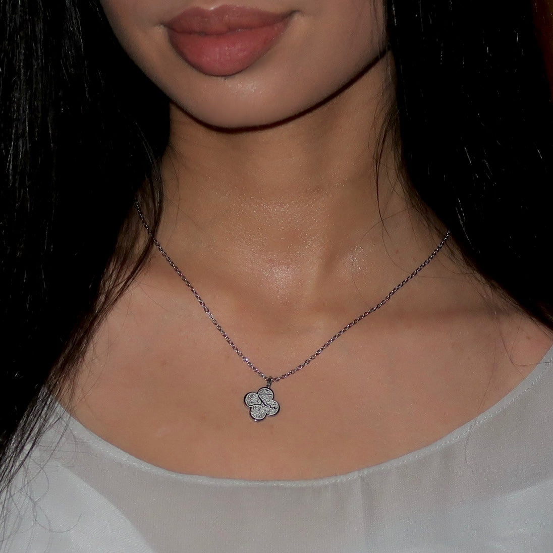 Shukr Clover Necklace - Silver