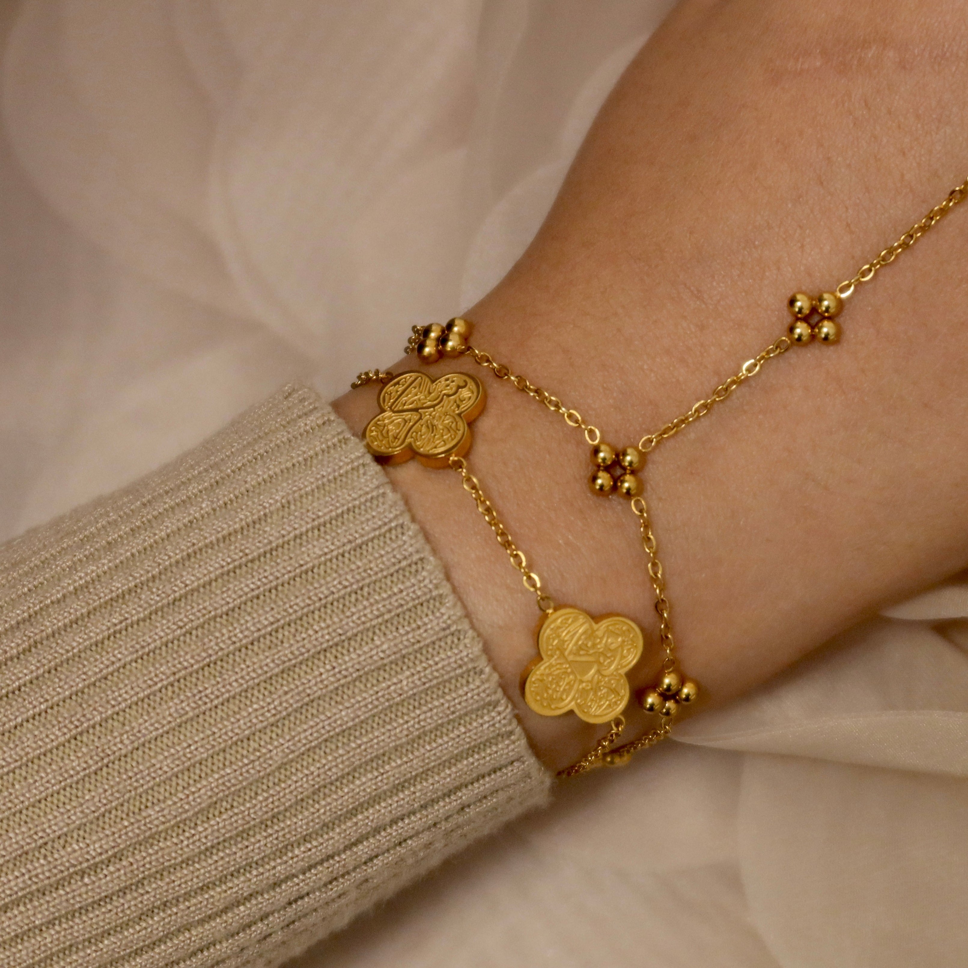 Qalbi Clover Bracelet - Gold