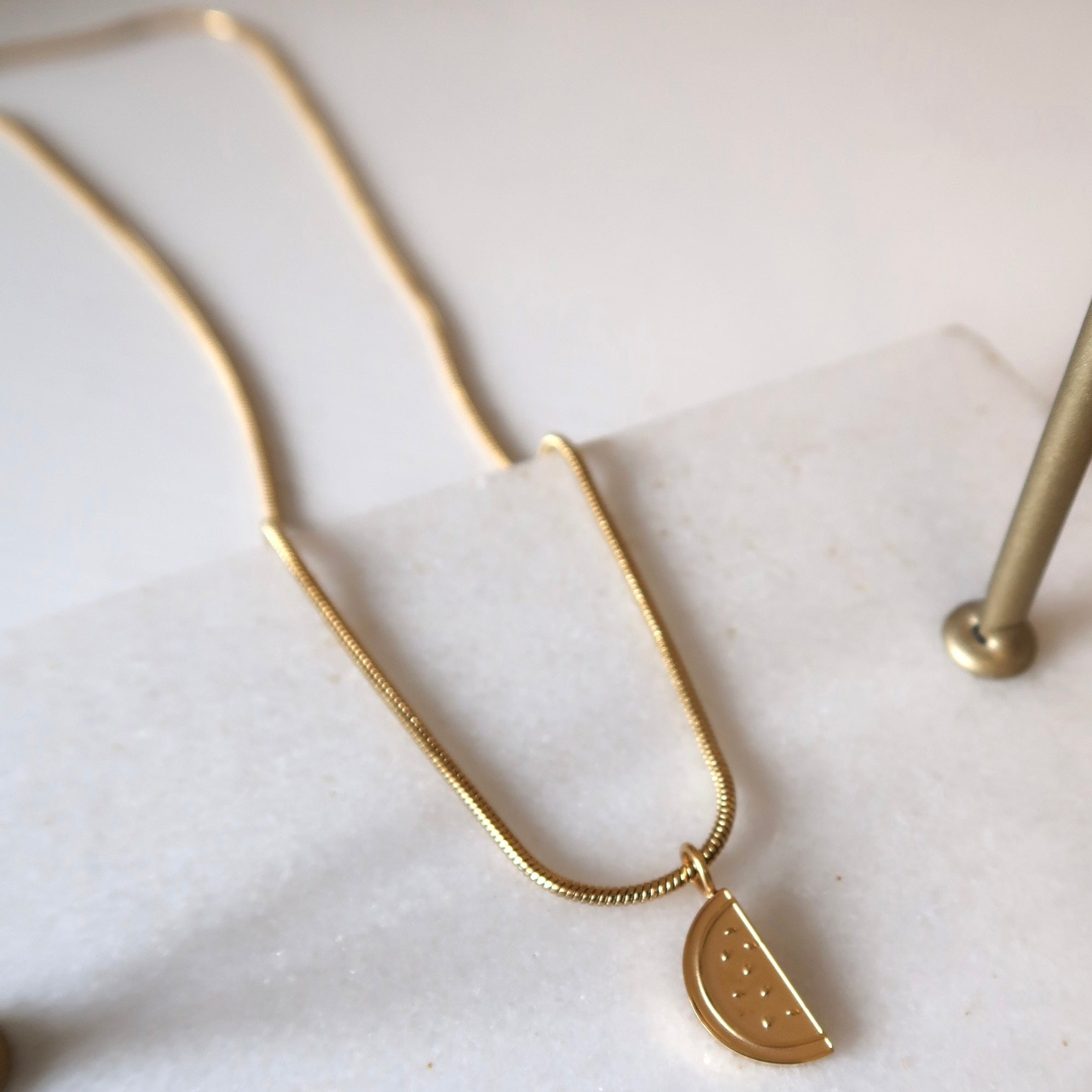 Watermelon Palestine Necklace - Gold