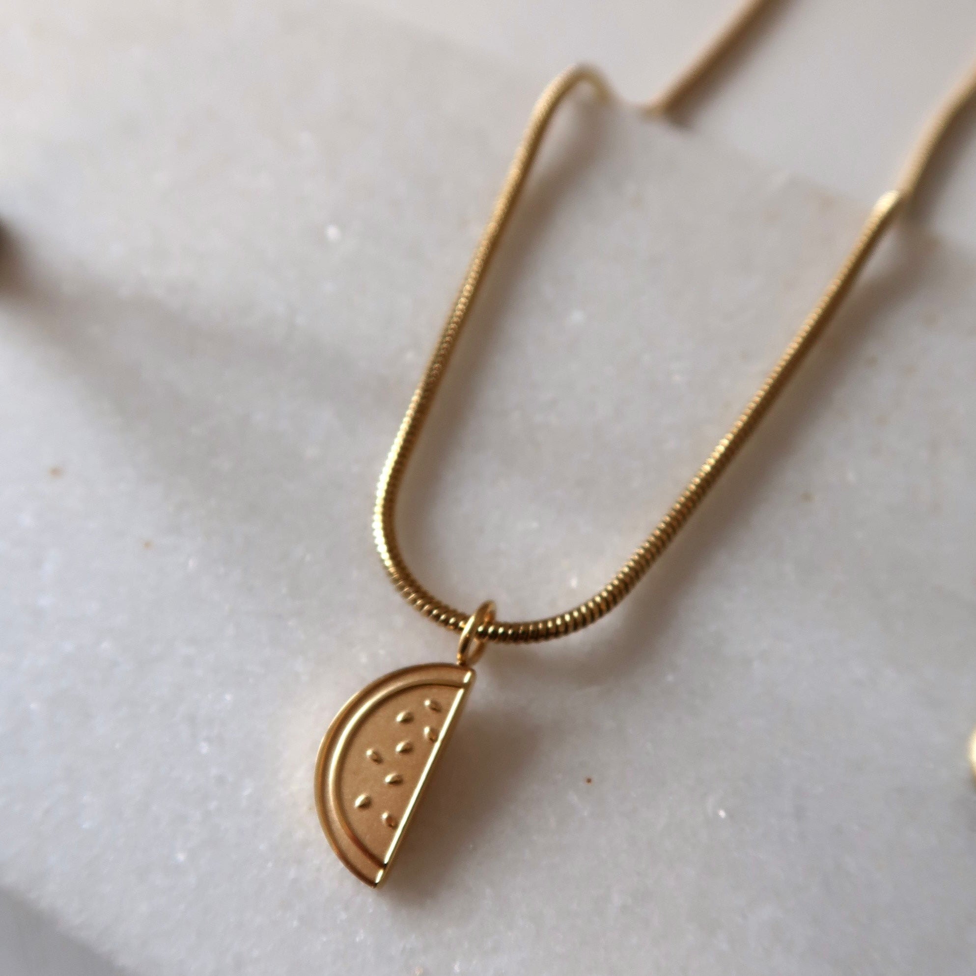Watermelon Palestine Necklace - Gold