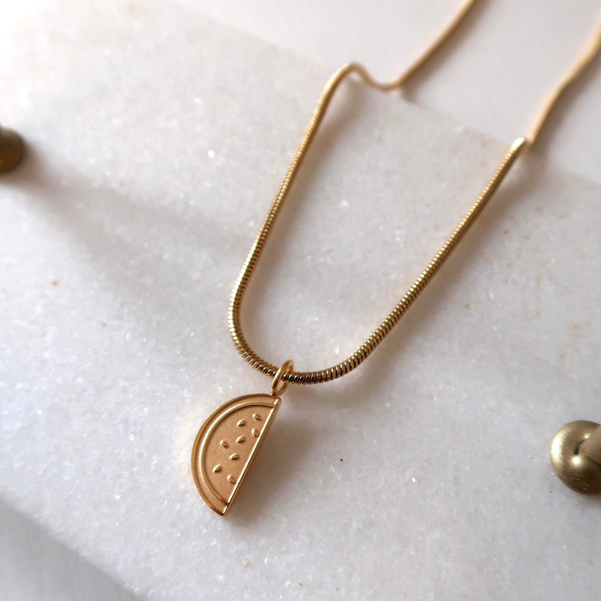 Watermelon Palestine Necklace - Gold