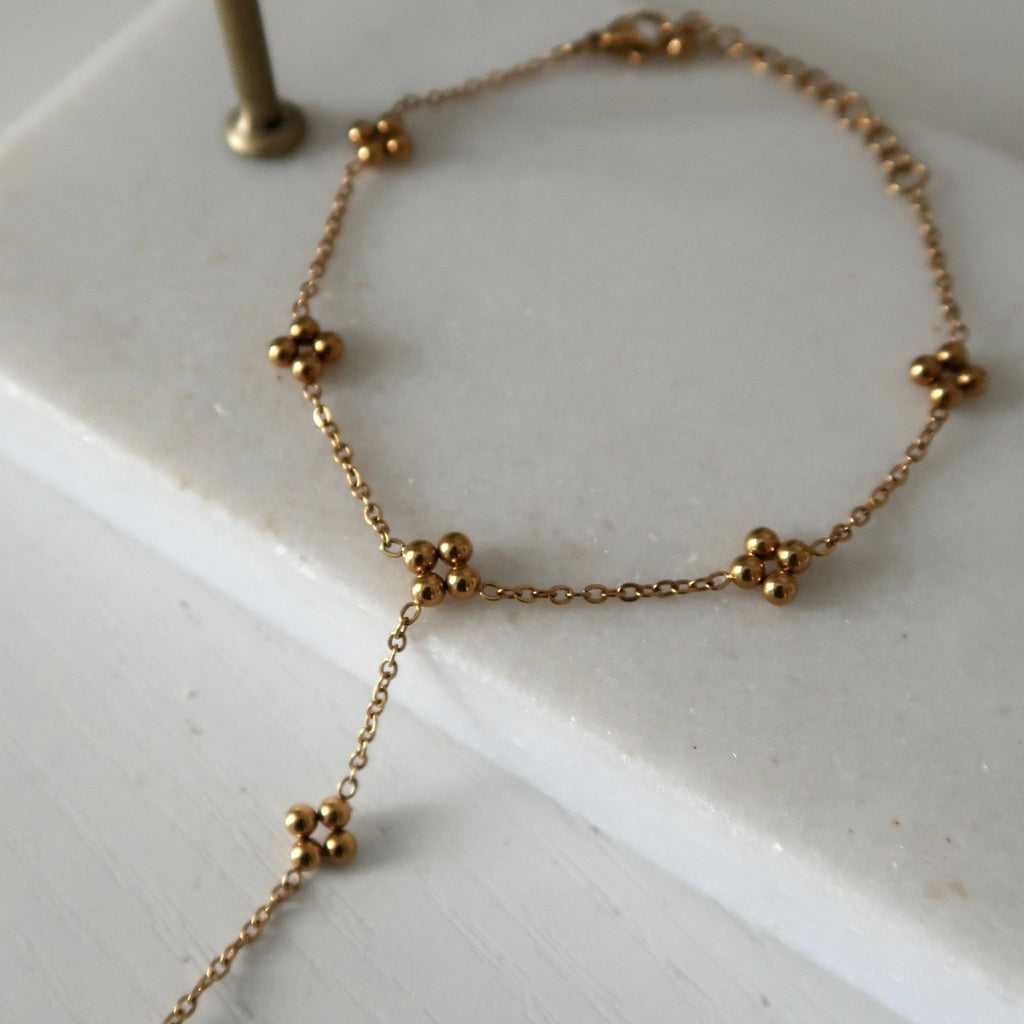 Mini Clover Hand Chain - Gold