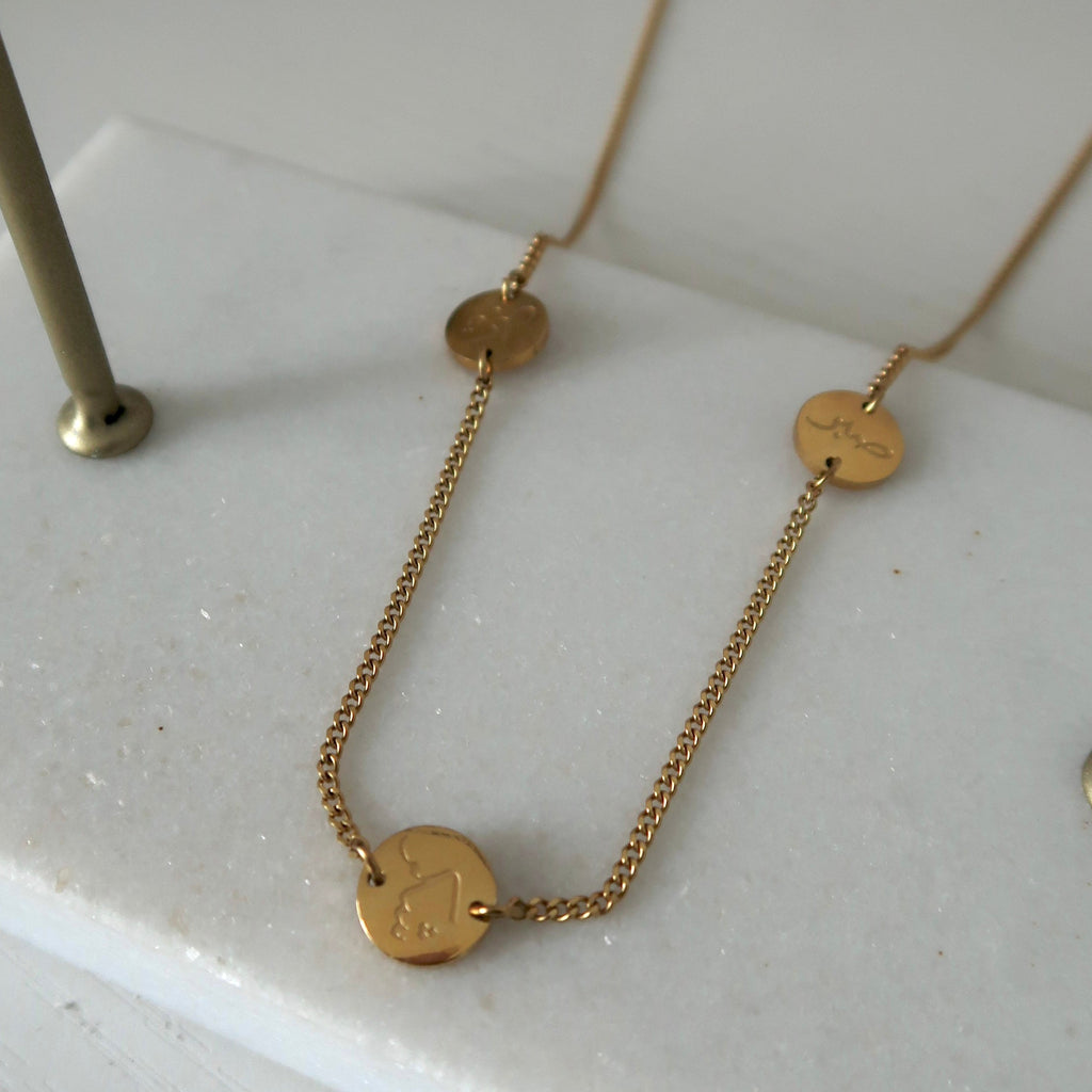 Sabr Shukr Tawakkul Reminders Necklace - Gold