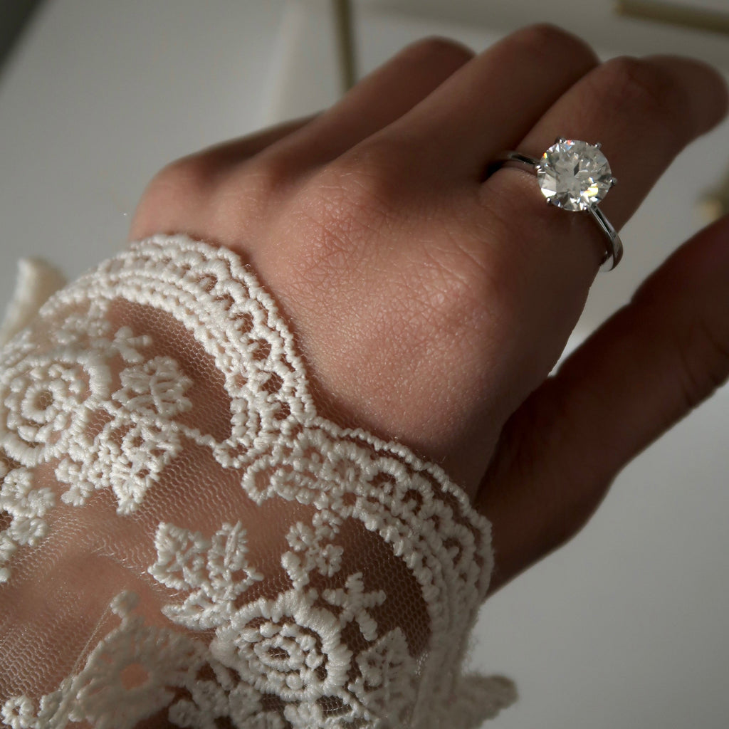 Classic Solitaire Moissanite Ring - Size 6