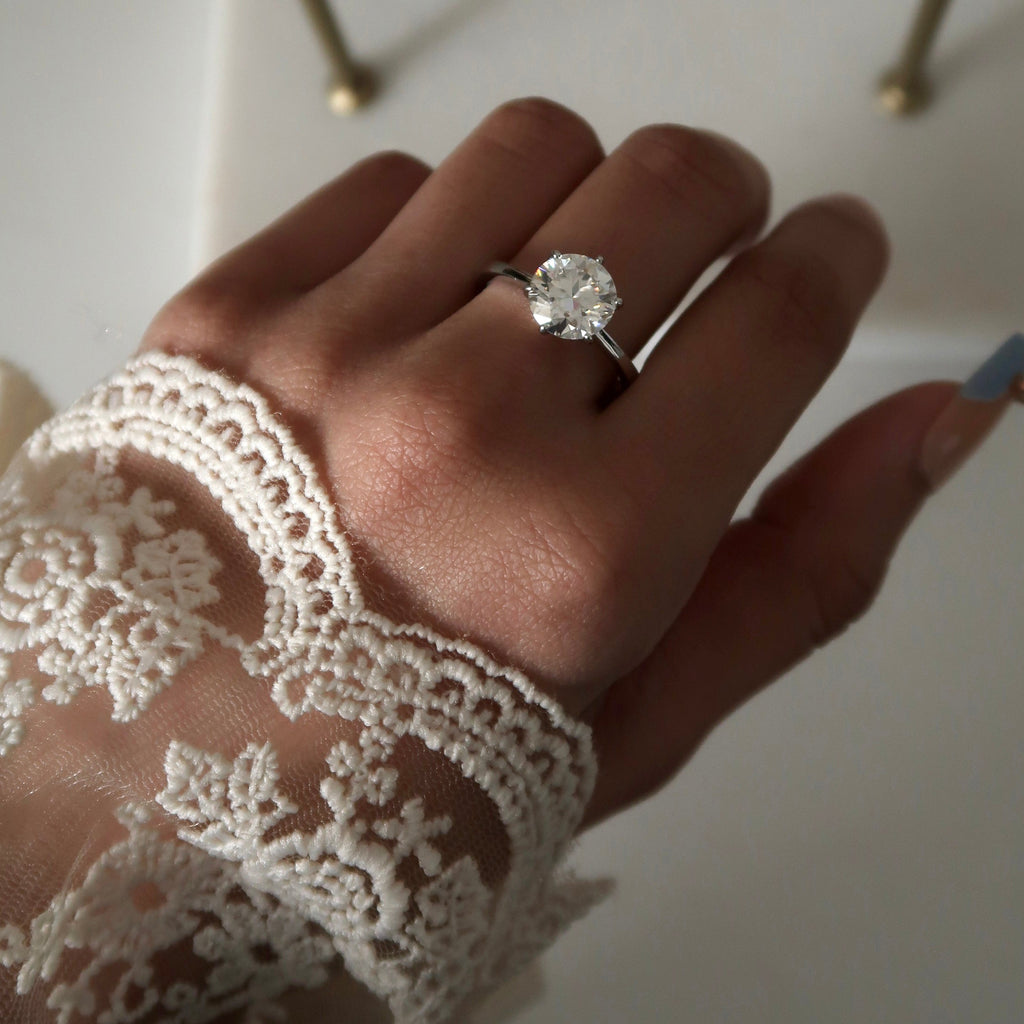 Classic Solitaire Moissanite Ring - Size 6